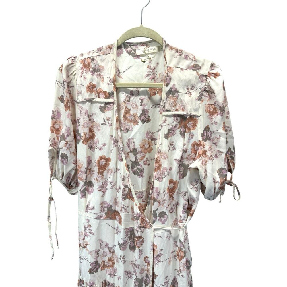 Christy Dawn Augusta Wrap Dress Floral Cream Pink Midi Sustainable XL - Picture 8 of 11